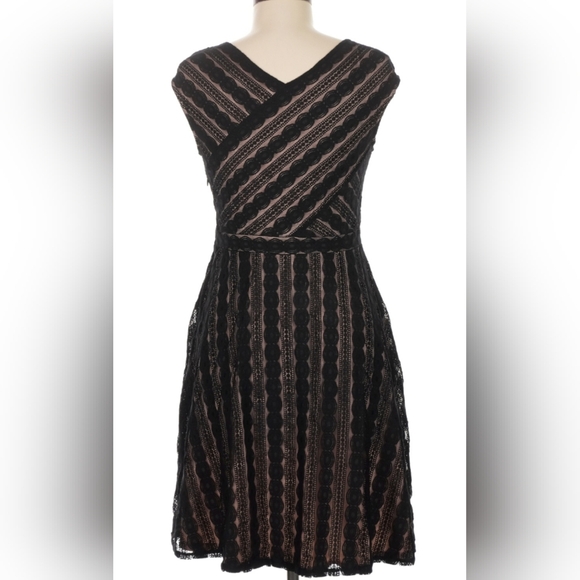 Dress Barn Signature Harper Black Lace Lined Fit & Flare Cocktail Dress  Size 16
